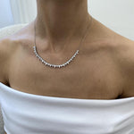 18K Solid Gold Lab Grown Diamond 3.24 Carat Baguette & Round Necklace - Alternate Angle