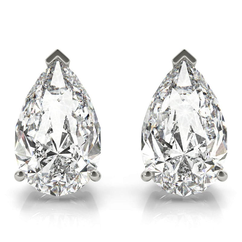14K 1.5ct Natural Diamond Pear Cut Stud Earrings