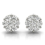 14K 1.9ct Lab Grown Diamond Cluster Stud Earrings