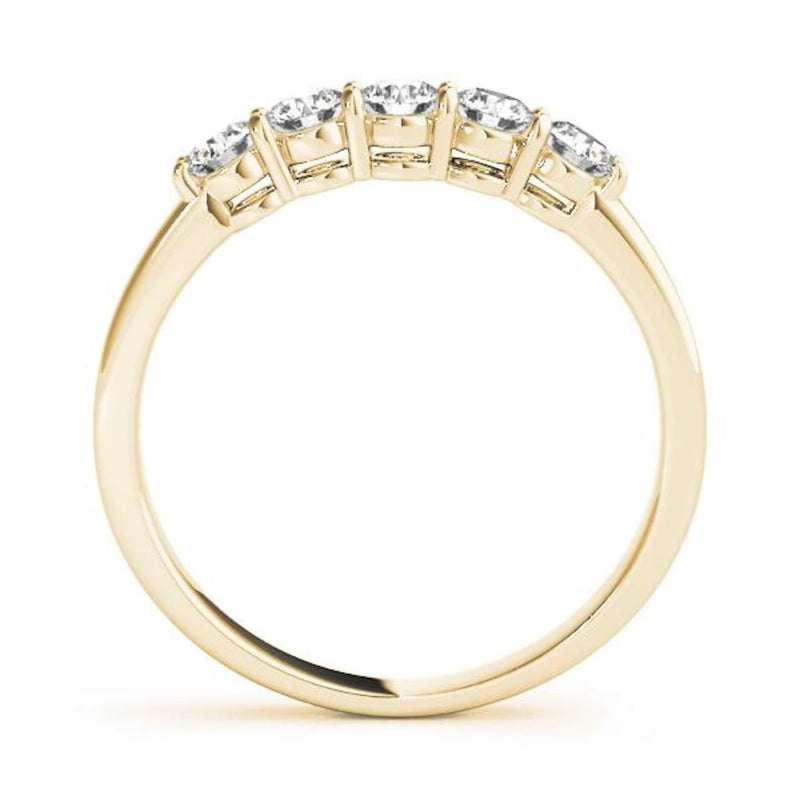 18K Solid Gold 2.50ct Natural Diamond 5-Stone Ring - Alternate Angle | Riyanika Jewels