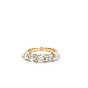 18K Solid Gold 2.50ct Natural Diamond 5-Stone Ring