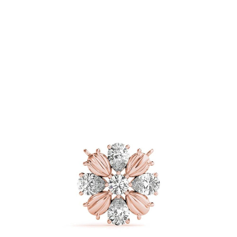14K Lab Grown Diamond Cluster Pendant Necklace