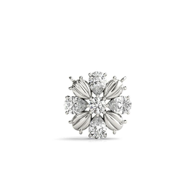 14K Lab Grown Diamond Cluster Pendant Necklace