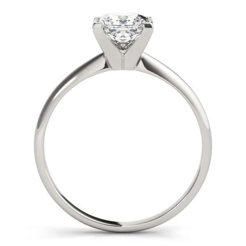 14K 1ct Natural Diamond Princess Cut Solitaire Engagement Ring