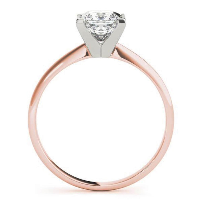 14K 1ct Lab Grown Diamond Princess Cut Solitaire Engagement Ring