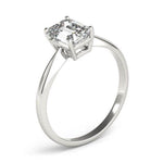 18K Solid Gold 1 CT Emerald-Cut Natural Diamond Solitaire Engagement Ring - Side View