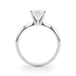 18K Solid Gold 1 CT Oval - Cut Lab Grown Diamond Solitaire Engagement Ring - Close Up