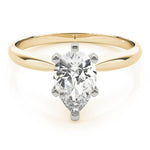 18K Solid Gold 1 CT Pear-Cut Natural Diamond Solitaire Engagement Ring - View 6 | Riyanika Jewels