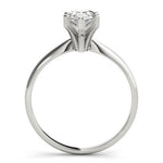 18K Solid Gold 1 CT Pear-Cut Natural Diamond Solitaire Engagement Ring - Side View | Riyanika Jewels