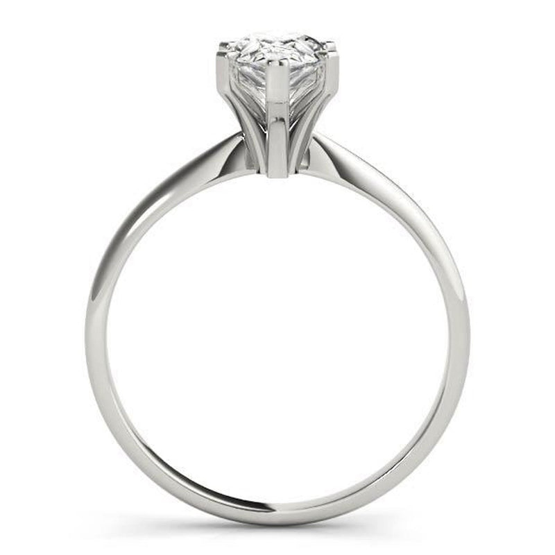 14K 1ct Natural Diamond Pear Cut Solitaire Engagement Ring