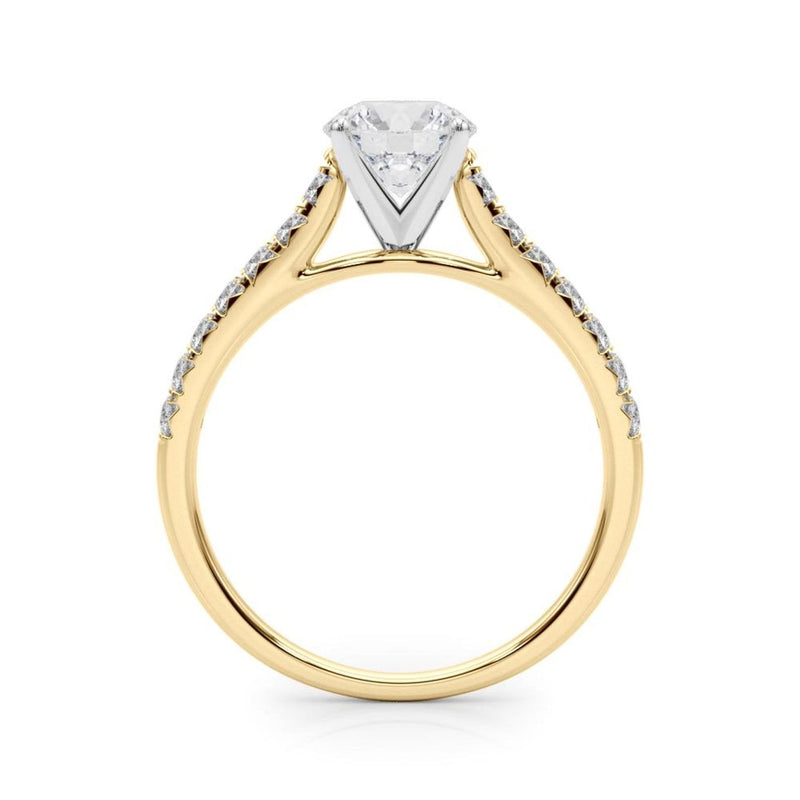 14K 1.33ct Lab Grown Diamond Round Cut Cathedral Engagement Ring