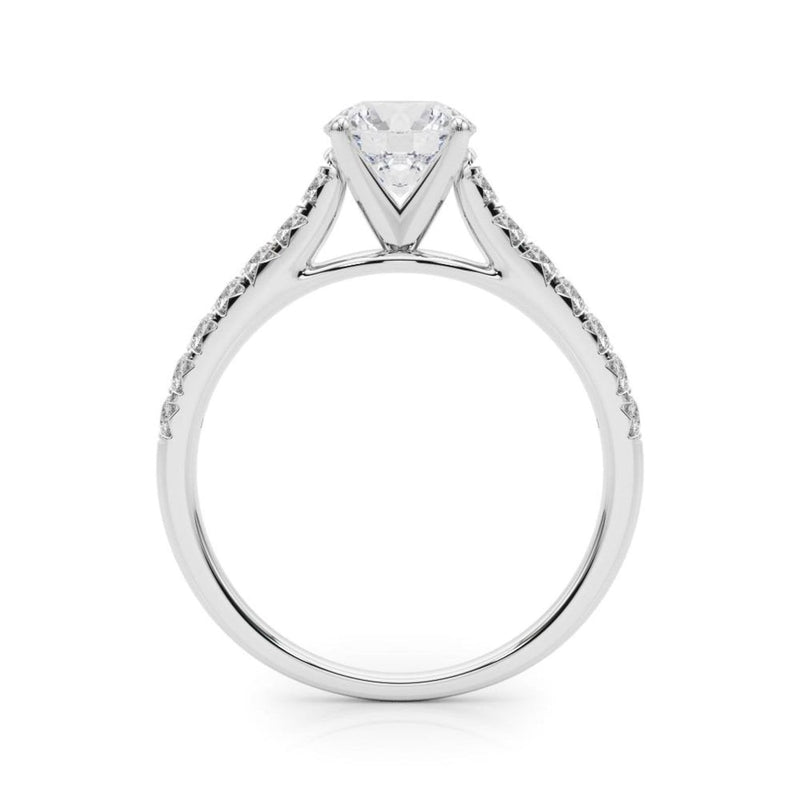 14K 1.33ct Lab Grown Diamond Round Cut Cathedral Engagement Ring