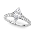 14K 1.33ct Lab Grown Diamond Marquise Cut Cathedral Engagement Ring