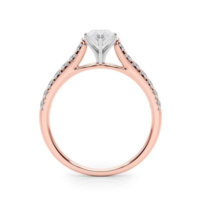 14K 1.33ct Lab Grown Diamond Marquise Cut Cathedral Engagement Ring