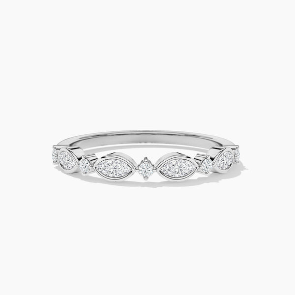 14K Lab Grown Diamond Round Cut Half Eternity Band