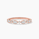 14K Natural Diamond Round Cut Half Eternity Band