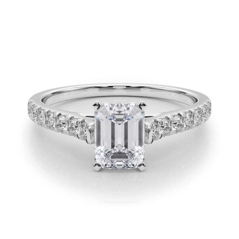 14K 1.33ct Lab Grown Diamond Cathedral Engagement Ring