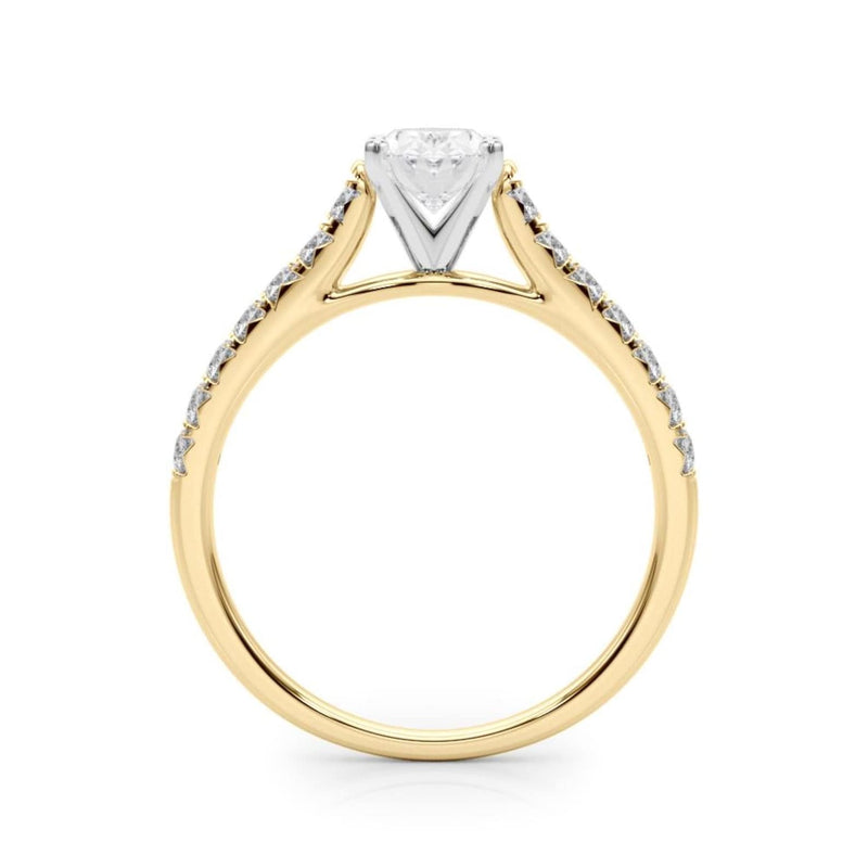 14K 1.5ct Natural Diamond Oval Cut Solitaire Engagement Ring