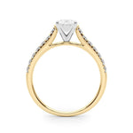 18K Solid Gold 1.33CT Oval-Cut Natural Diamond Cathedral Engagement Ring - View 6 | Riyanika Jewels