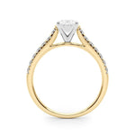 14K 1.33ct Lab Grown Diamond Oval Cut Cathedral Engagement Ring
