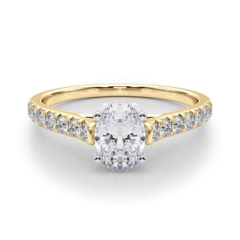 14K 1.5ct Natural Diamond Oval Cut Solitaire Engagement Ring