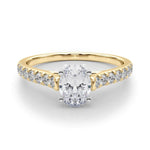 14K 1.33ct Lab Grown Diamond Oval Cut Cathedral Engagement Ring
