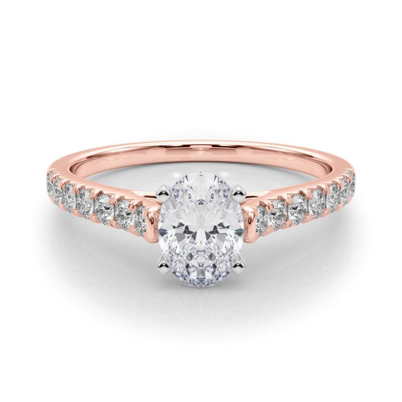 14K 1.5ct Natural Diamond Oval Cut Solitaire Engagement Ring