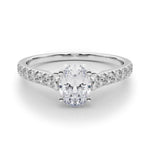 14K 1.33ct Lab Grown Diamond Oval Cut Cathedral Engagement Ring