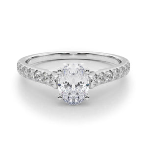 18K Solid Gold 1.33CT Natural Diamond Cathedral Engagement Ring