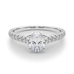 14K 1.5ct Natural Diamond Oval Cut Solitaire Engagement Ring