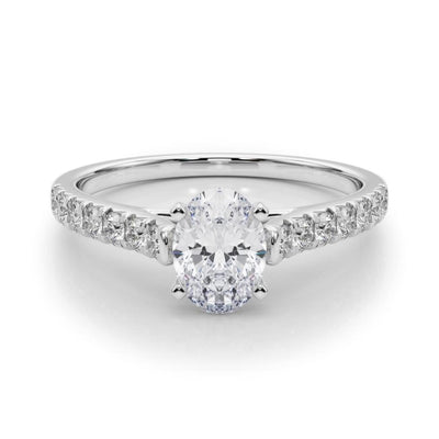 14K 1.5ct Natural Diamond Oval Cut Solitaire Engagement Ring
