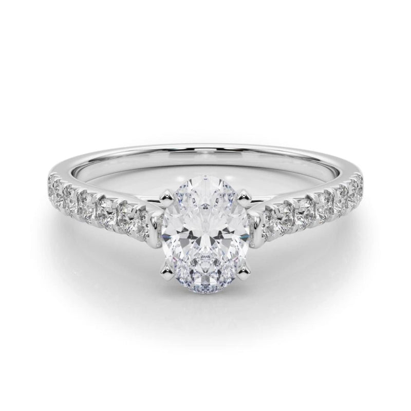 14K 1.5ct Natural Diamond Oval Cut Solitaire Engagement Ring