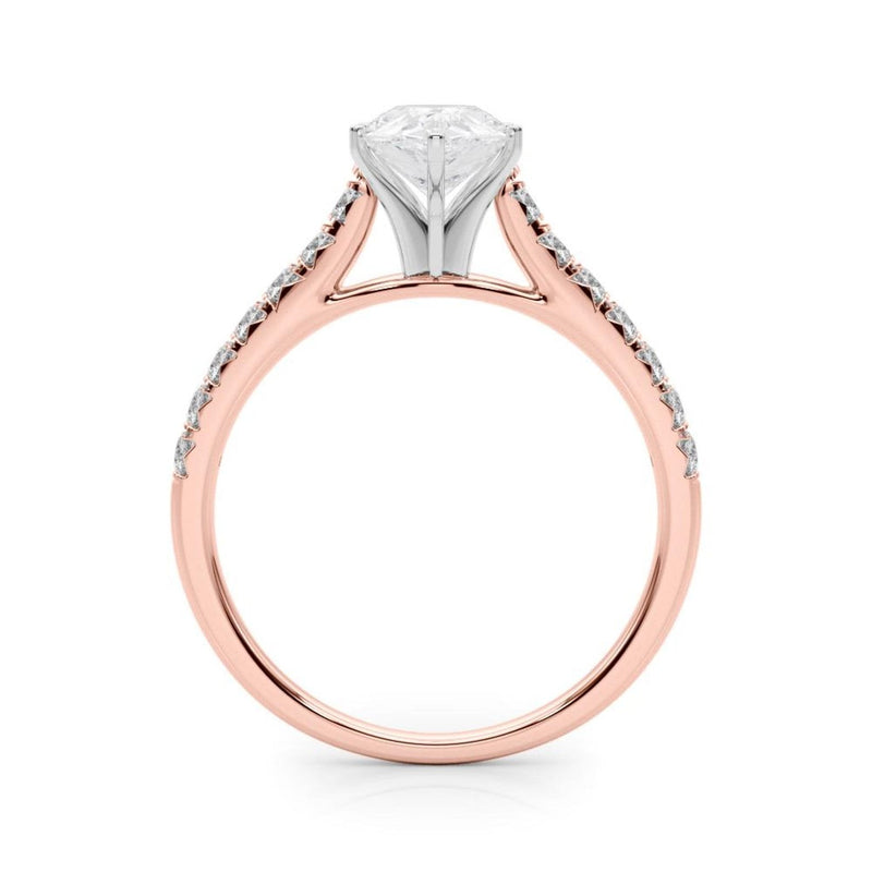 14K 1.5ct Natural Diamond Pear Cut Solitaire Engagement Ring