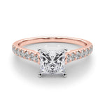14K 1.5ct Natural Diamond Round Cut Side Stone Engagement Ring