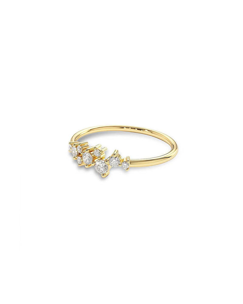 14K Lab Grown Diamond Cluster Wedding Band