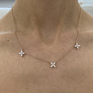 18K Solid Gold Marquise Lab Grown Diamond Cluster Pendant Necklace | Riyanika Jewels