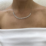 18K Solid Gold Lab Grown Diamond 3.24 Carat Baguette & Round Necklace - Close Up | Riyanika Jewels