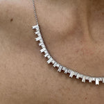 18K Solid Gold Lab Grown Diamond 3.24 Carat Baguette & Round Necklace - View 7 | Riyanika Jewels