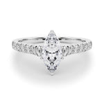 14K 1.33ct Lab Grown Diamond Marquise Cut Cathedral Engagement Ring