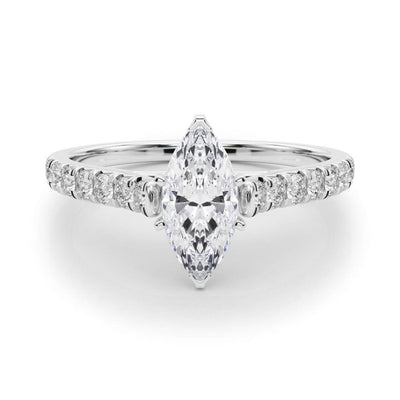 14K 1.5ct Natural Diamond Marquise Cut Solitaire Engagement Ring