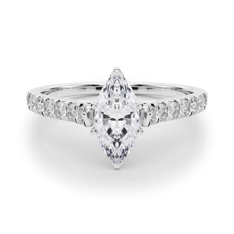 14K 1.5ct Natural Diamond Marquise Cut Solitaire Engagement Ring