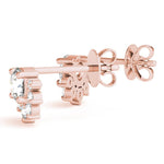 18K Solid Gold 0.70 Ct Lab Grown Diamond Floral Cluster Stud Earrings - Detail | Riyanika Jewels