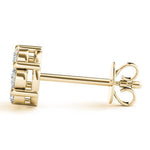 18K Solid Gold 0.50 Ct Lab Grown Diamond Round Cluster Stud Earrings - View 6 | Riyanika Jewels