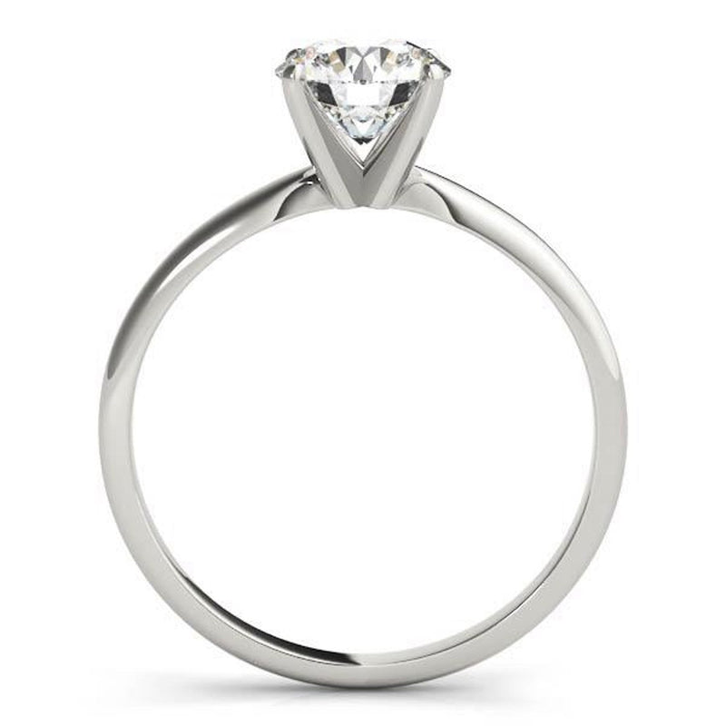 14K 1ct Natural Diamond Round Cut Solitaire Engagement Ring