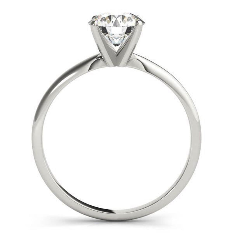 18K Solid Gold 1 CT Round Cut Natural Diamond Solitaire Engagement Ring - Detail | Riyanika Jewels