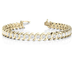 18K Solid Gold 1.00 Ct Natural Diamond Wave-Style Bracelet - View 8 | Riyanika Jewels