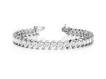 18K Solid Gold 1.00 Ct Natural Diamond Wave-Style Bracelet
