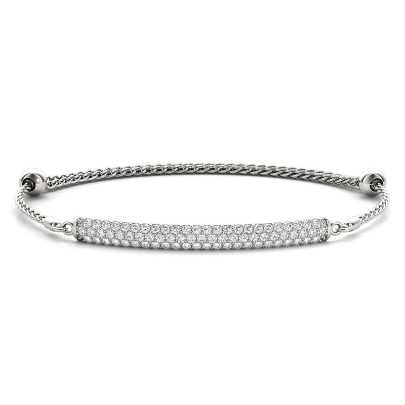 18K Solid Gold 0.75 Ct Natural Diamond Three-Row Bar Bracelet - View 8 | Riyanika Jewels