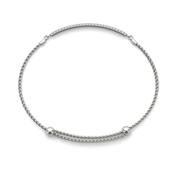 18K Solid Gold 0.75 Ct Lab Grown Diamond Three-Row Bar Bracelet - Side View | Riyanika Jewels
