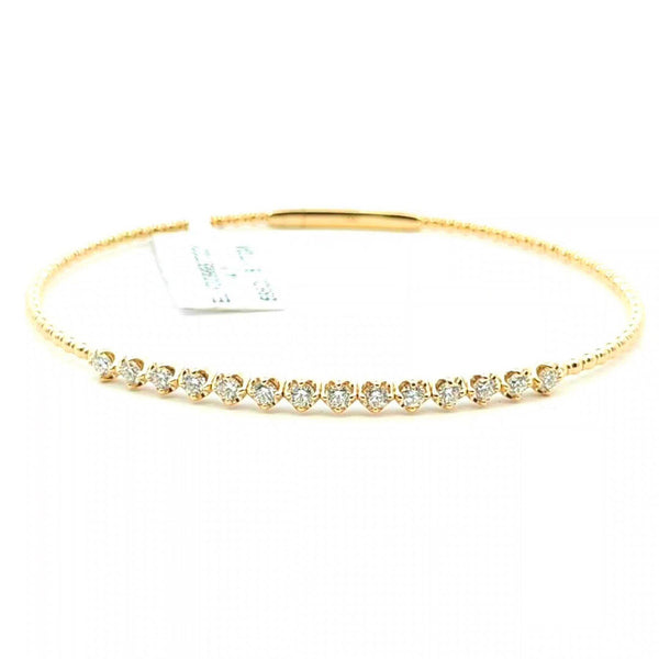 18K Solid Gold Flexible Lab Grown Diamond Bracelet - Side View | Riyanika Jewels